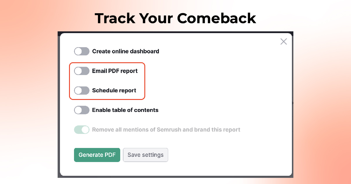 Track Your Comeback 